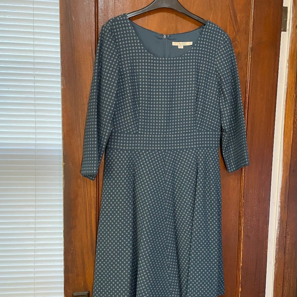 Boden Polka Dot Fit and Flair Dress with Pockets